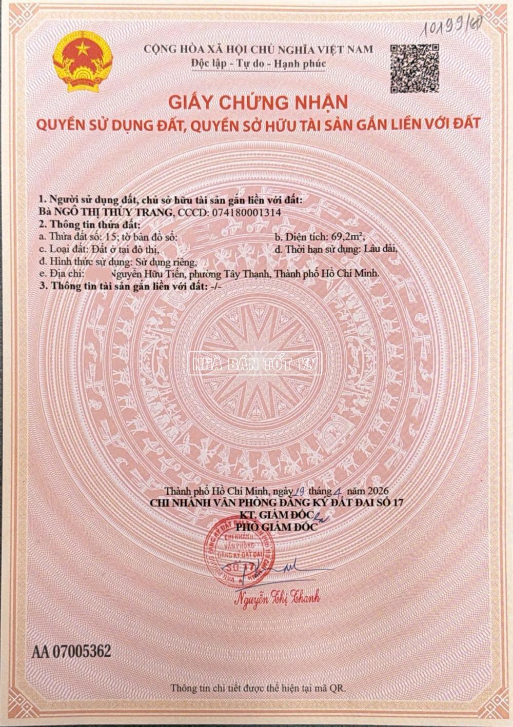 Bán nhà hẻm 23/ Nguyễn Hữu Tiến Phường Tây Thạnh 4 ban nha hem 23 nguyen huu tien phuong tay thanh